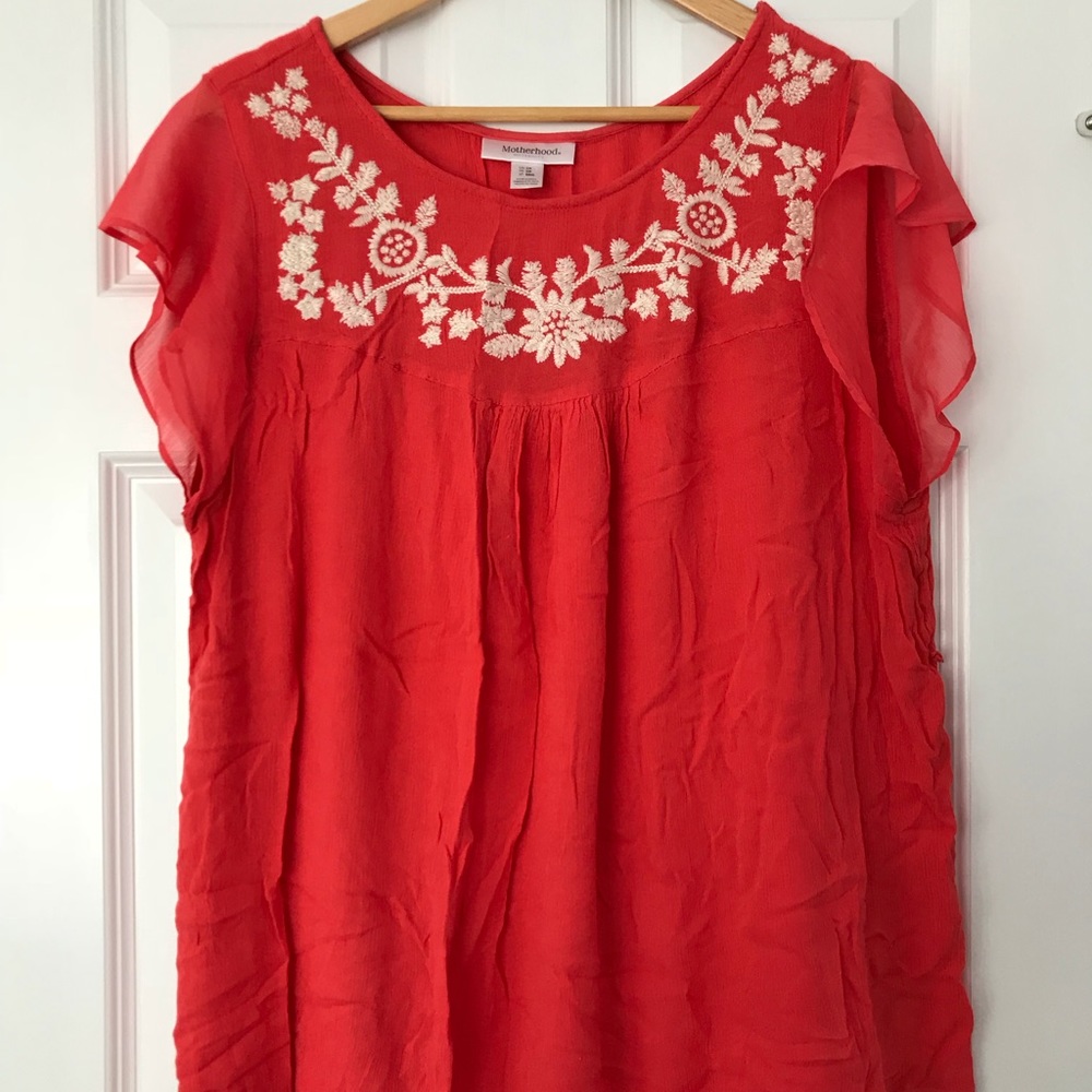 Motherhood Maternity Coral Blouse Size 2X